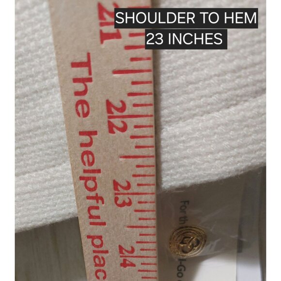 NWT Commense Women's Medium White Textured Blazer Gold Buttons~Shoulder Pads - Picture 5 of 9